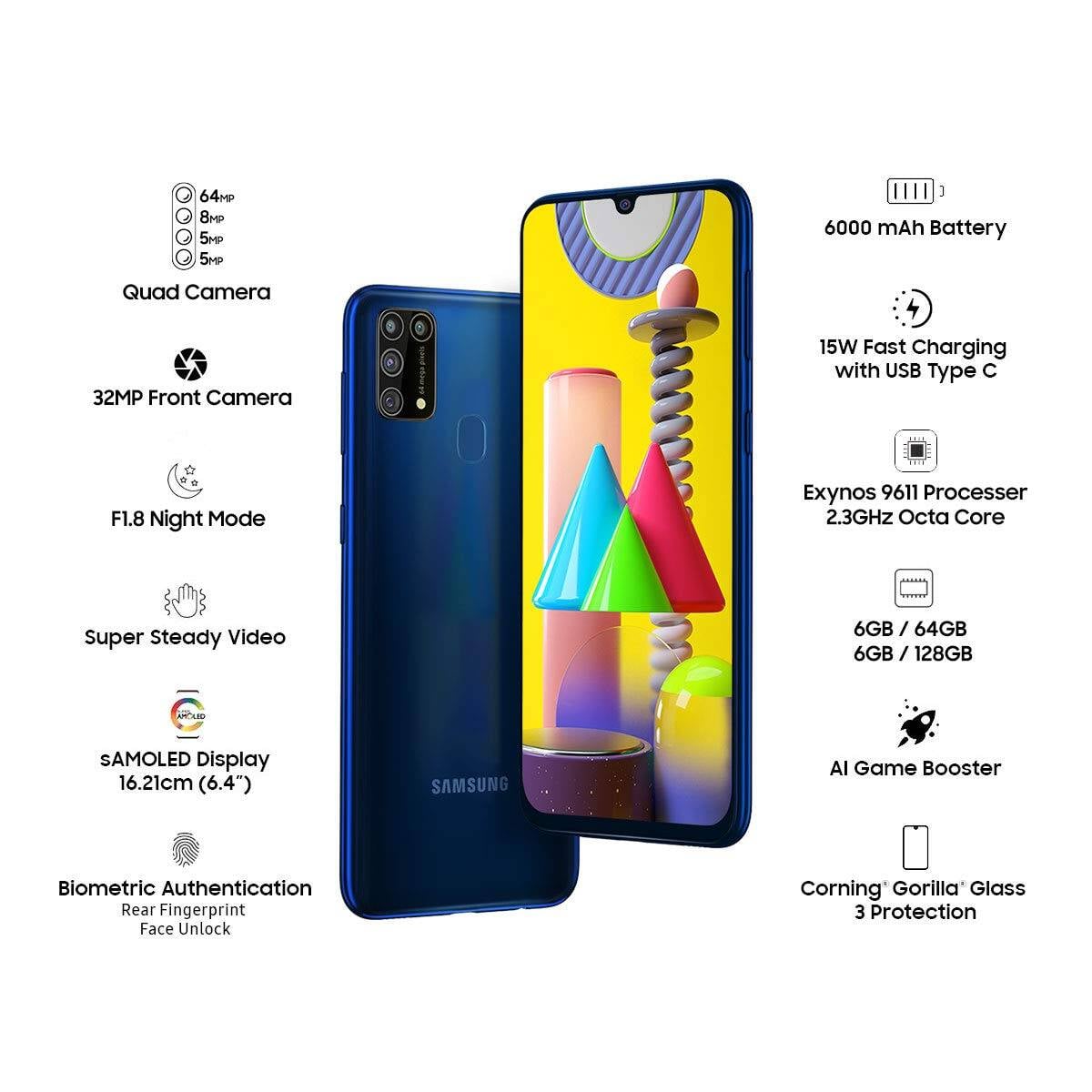 Samsung Galaxy M31 Ocean Blue 128 GB – Image 4